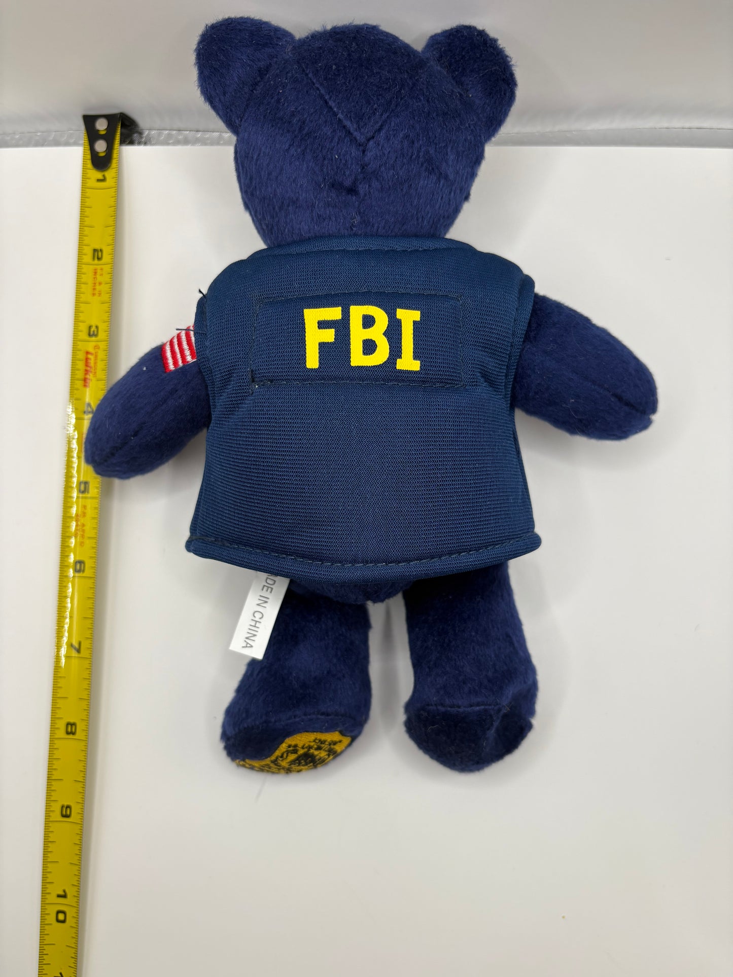 Collectable Blue Plush Bear with FBI/DOJ Embroidered Patches