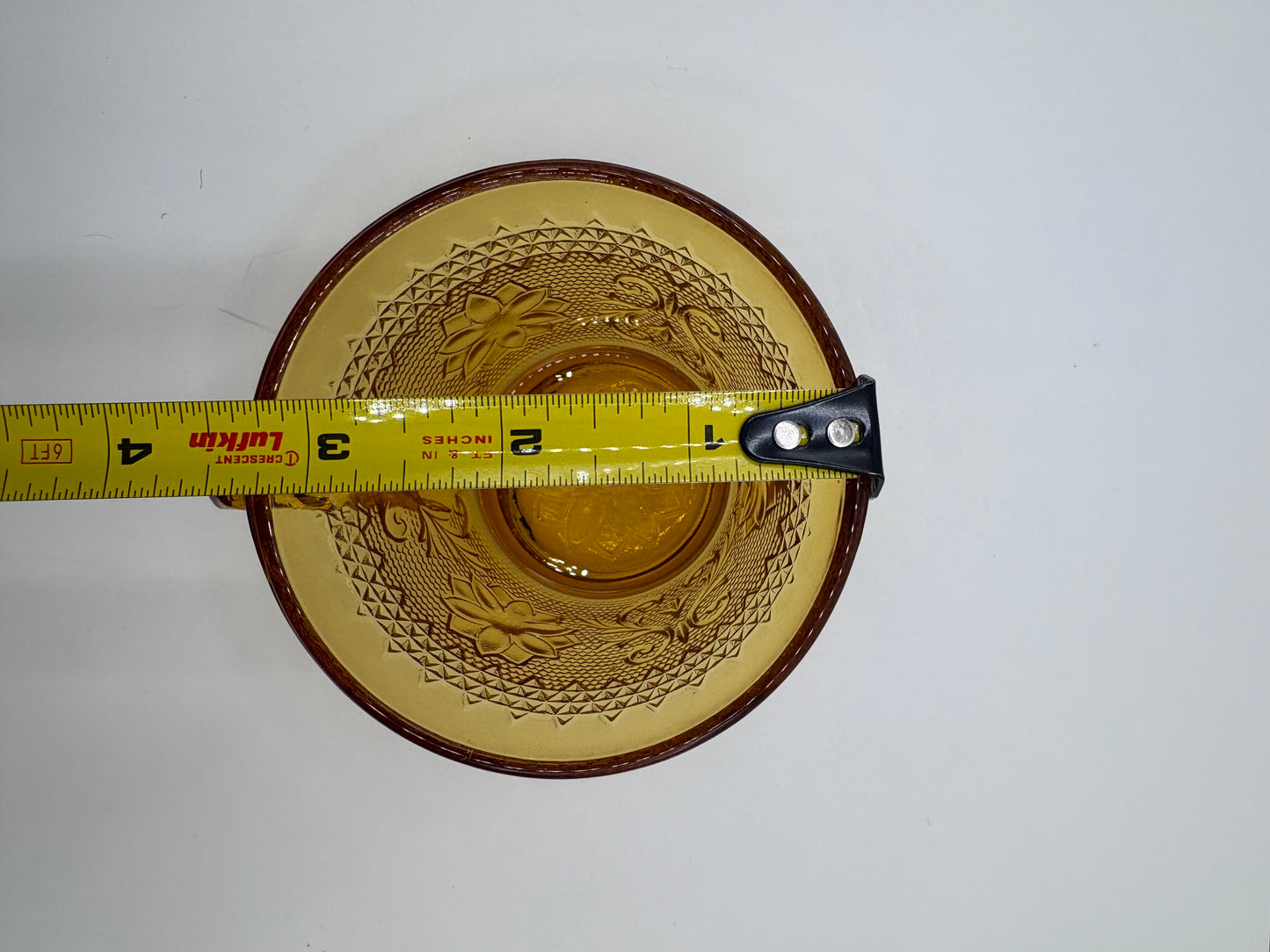 Vintage Lot (4 Pieces) oof Indiana Glass, 2 Tiara Sandwich Pattern Snack Plate and Cup Set in Amber Glass