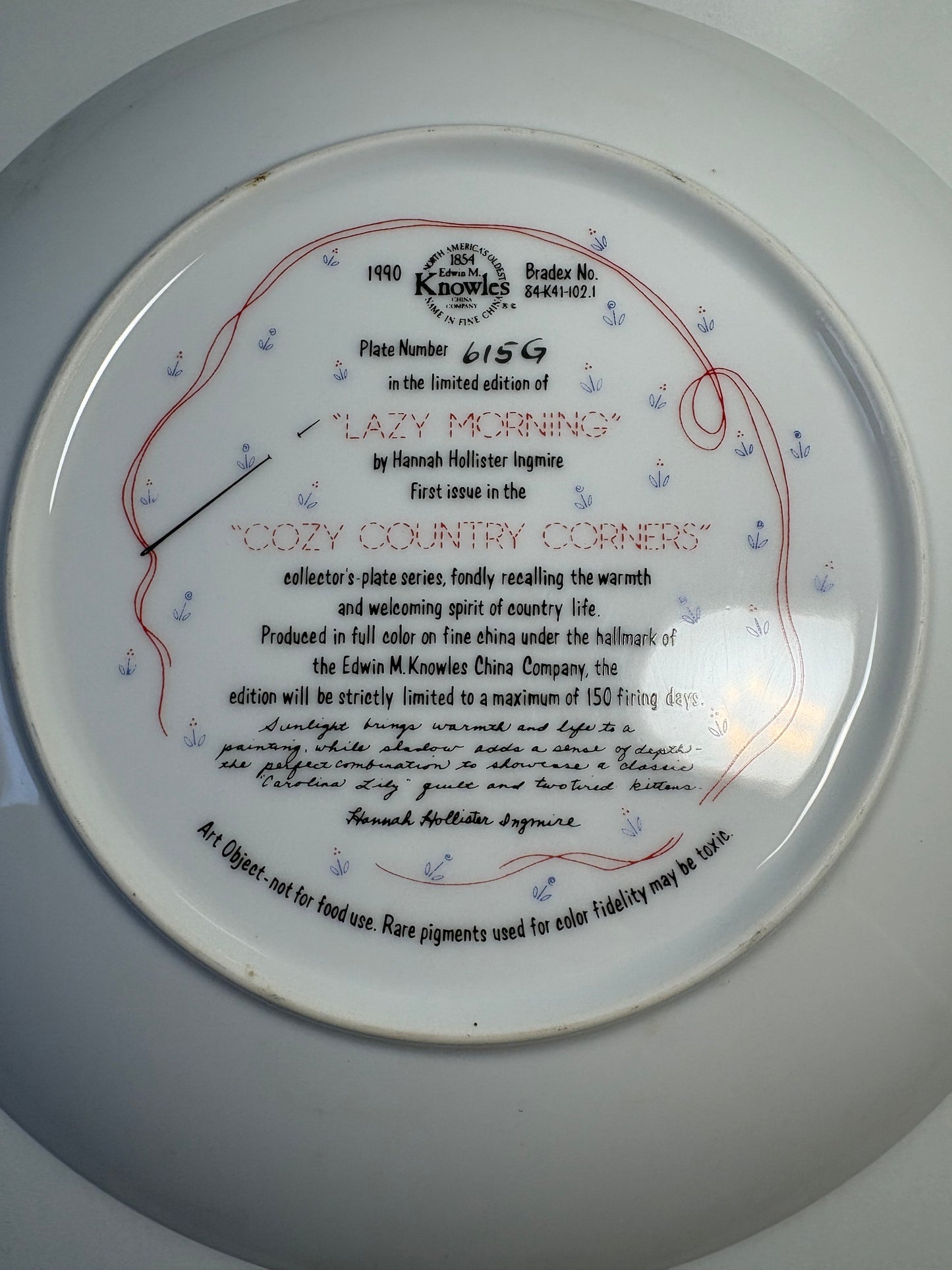 "Lazy Morning" Vintage Collector Plate
