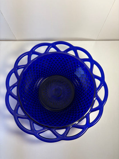 Vintage Imperial Cobalt Blue Glass Bowl