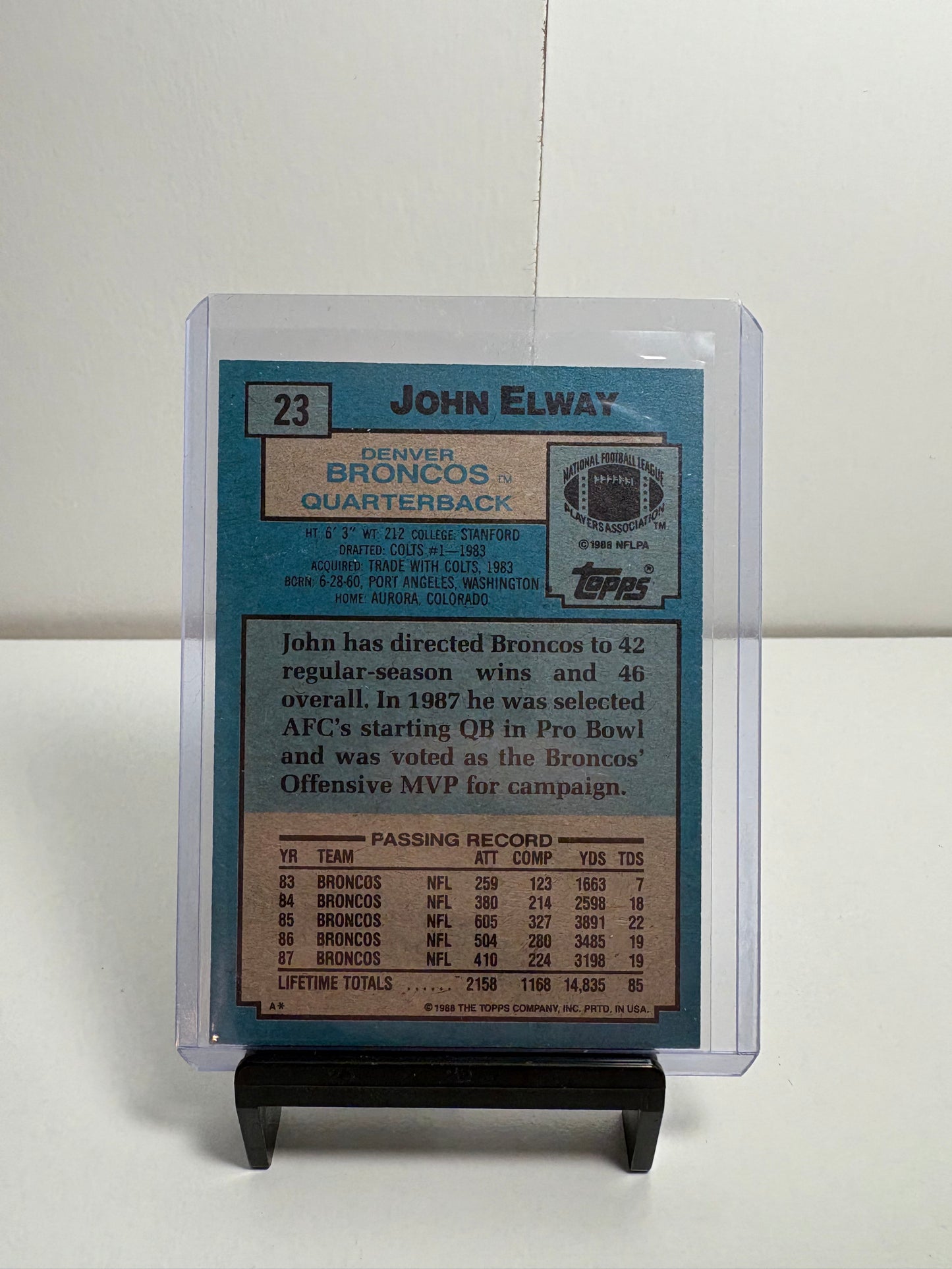 Lot of 2 John Elway Football Cards