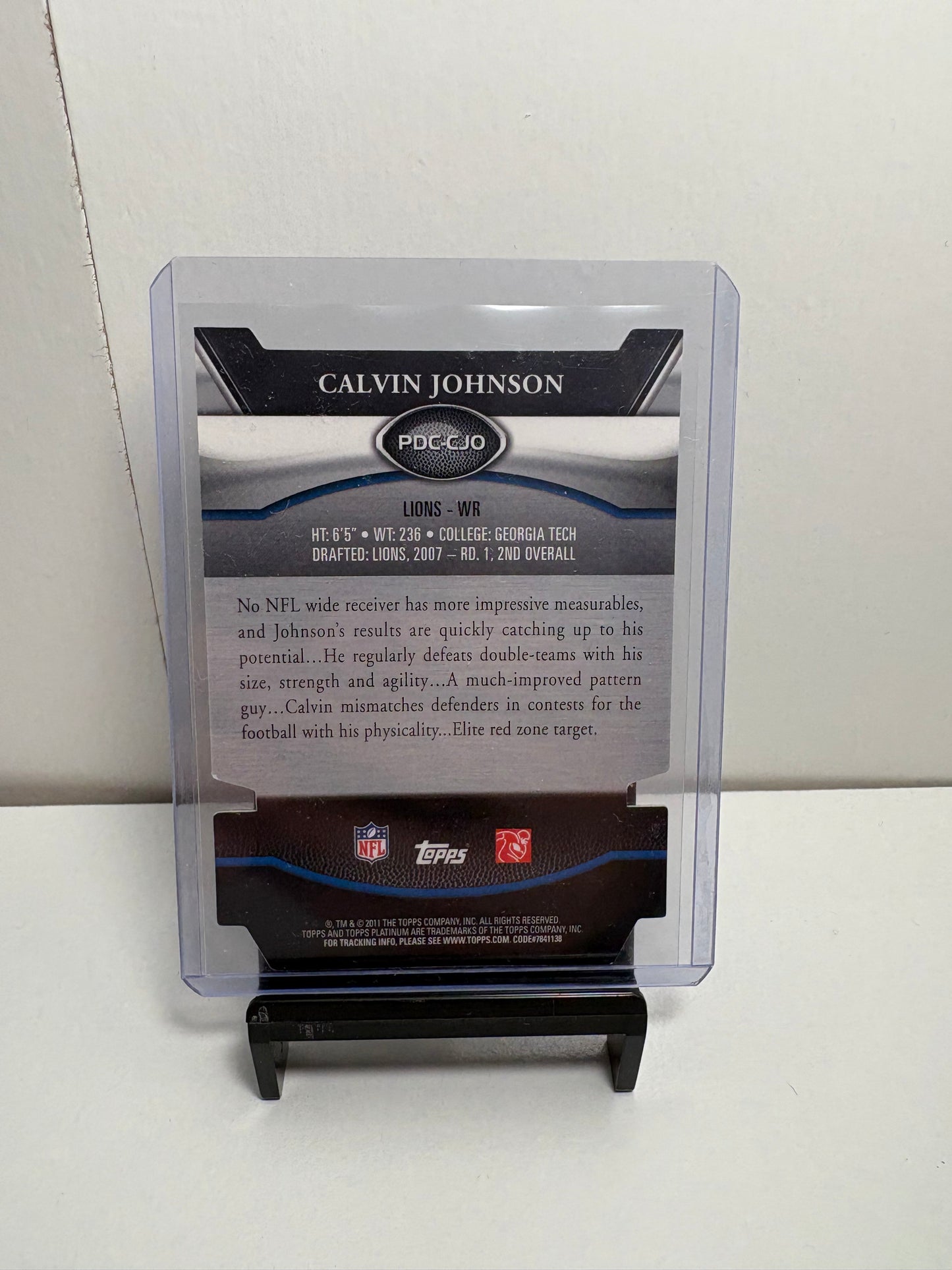Topps Platinum Calvin Johnson Football Card