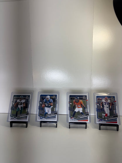 Lot of 4 2023 Panini Football Cards (Bruce Smith, Champ Bailey, Reggie Wayne, Brian Dawkins)