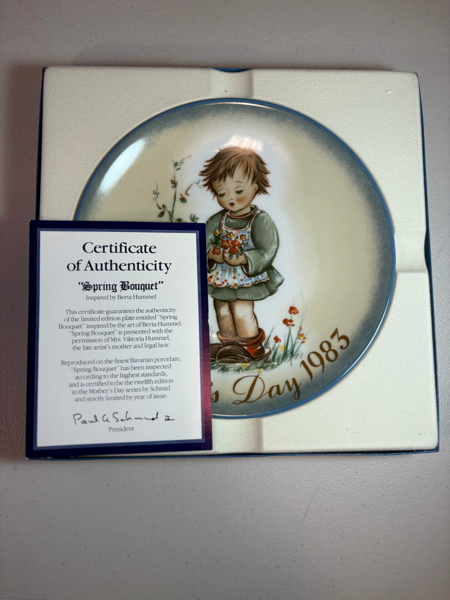 Lot of 3 Vintage 1980's Hummel Mothers Day Collector Plates