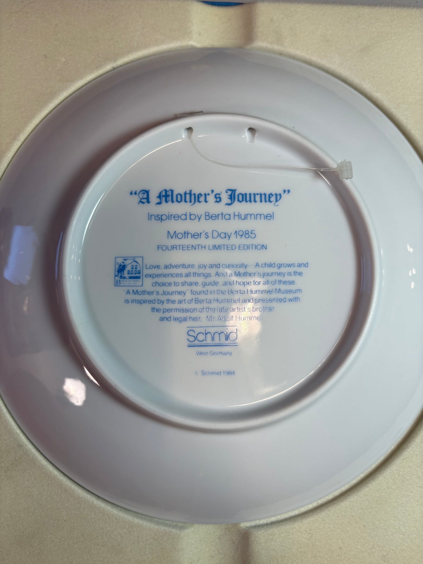 Lot of 3 Vintage 1980's Hummel Mothers Day Collector Plates