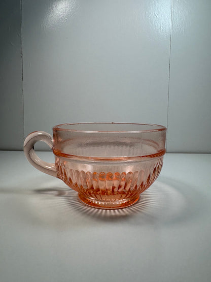 Pink Glass Cup & Saucer