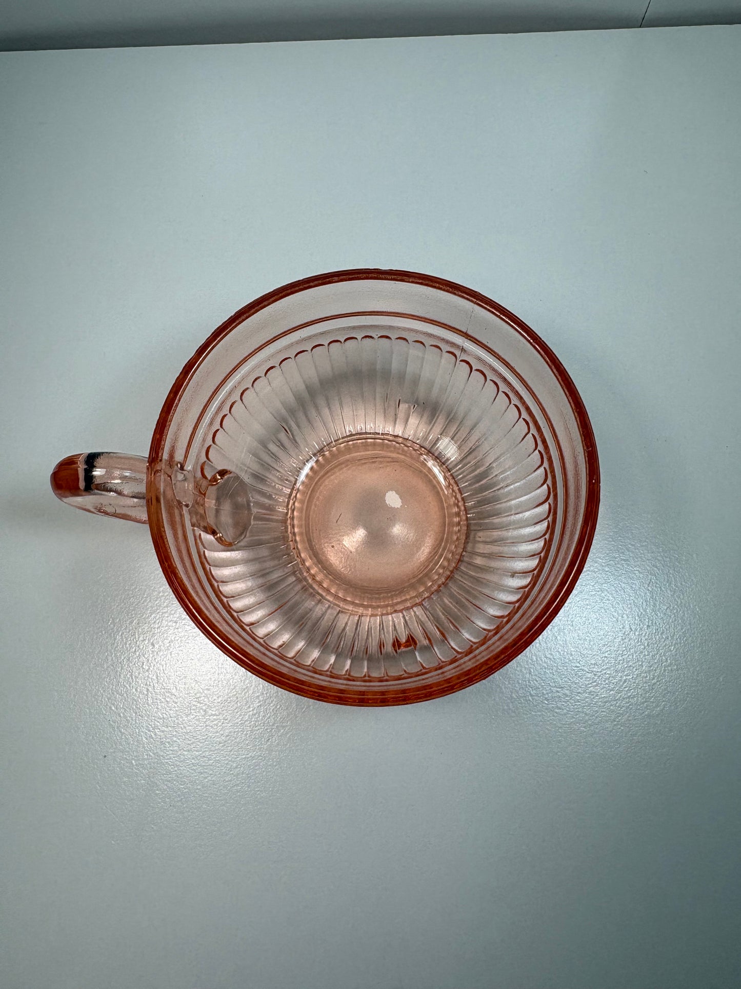 Pink Glass Cup & Saucer