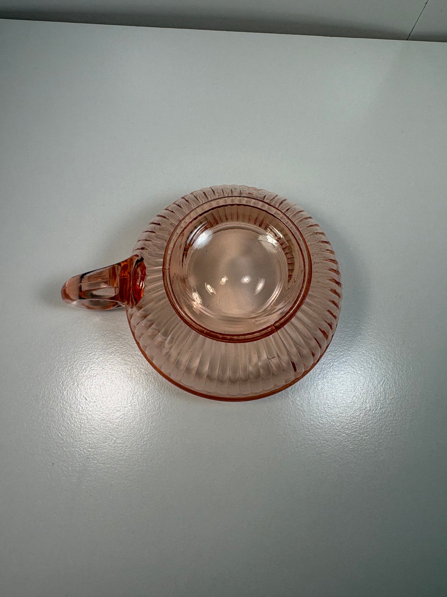 Pink Glass Cup & Saucer