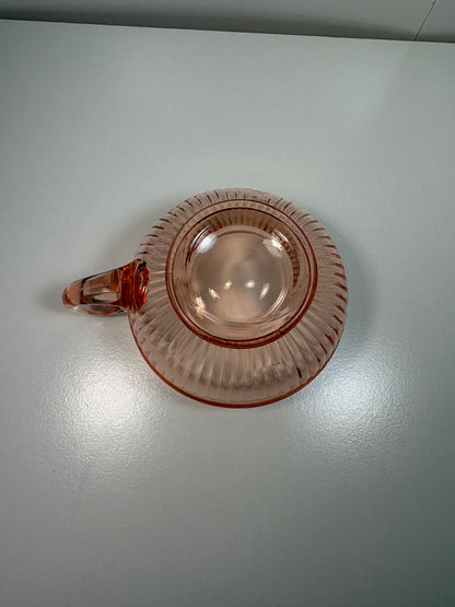 Pink Glass Cup & Saucer