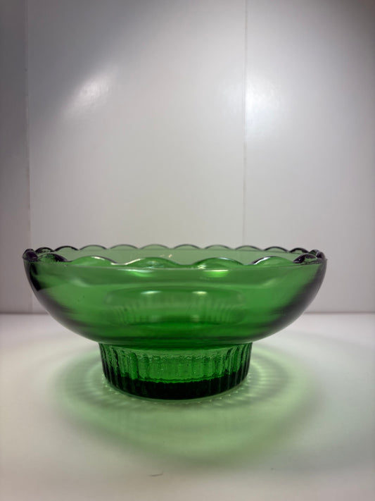 Vintage E.O. Brody Co. Emerald Green Glass Bowl