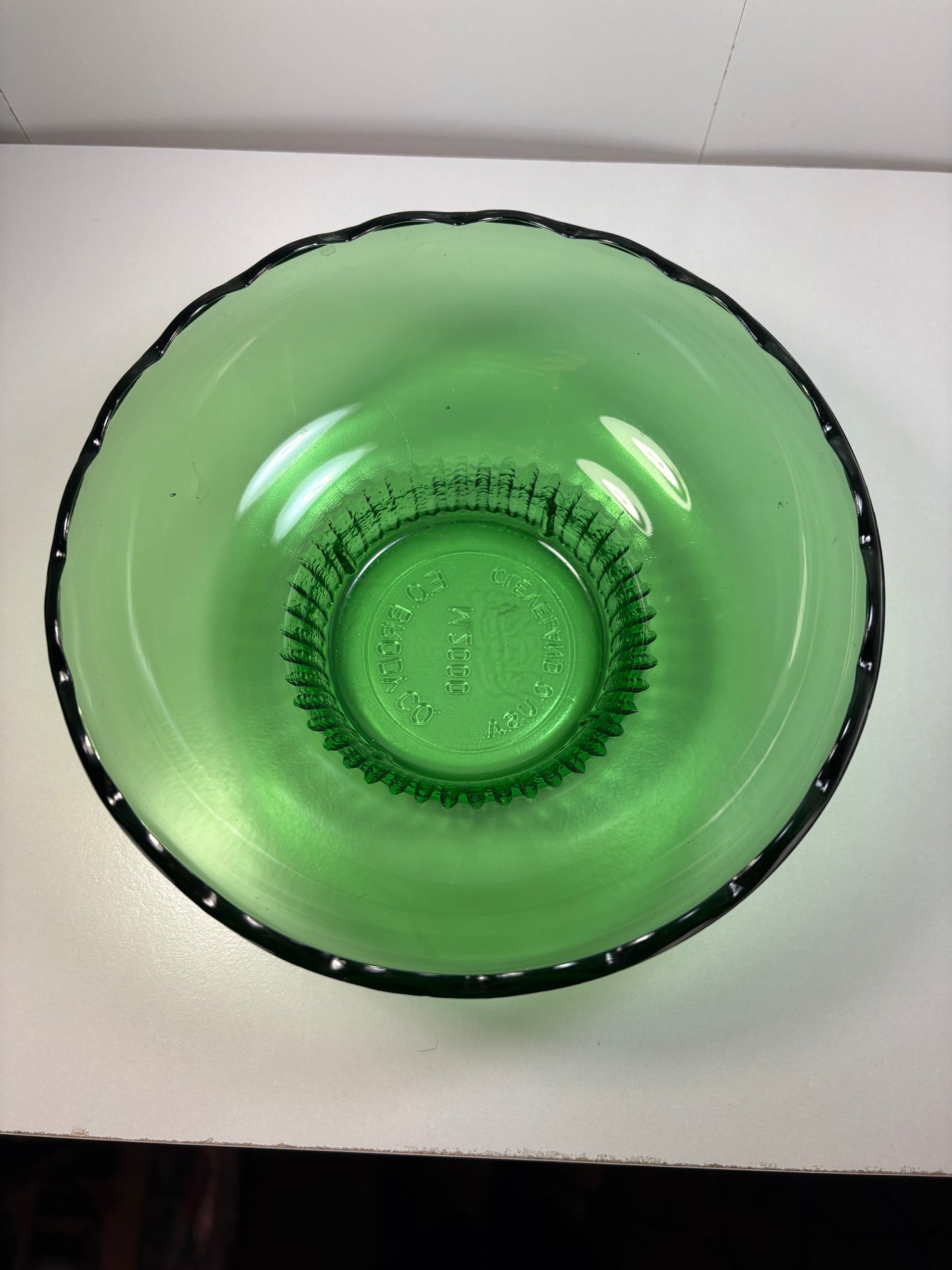 Vintage E.O. Brody Co. Emerald Green Glass Bowl
