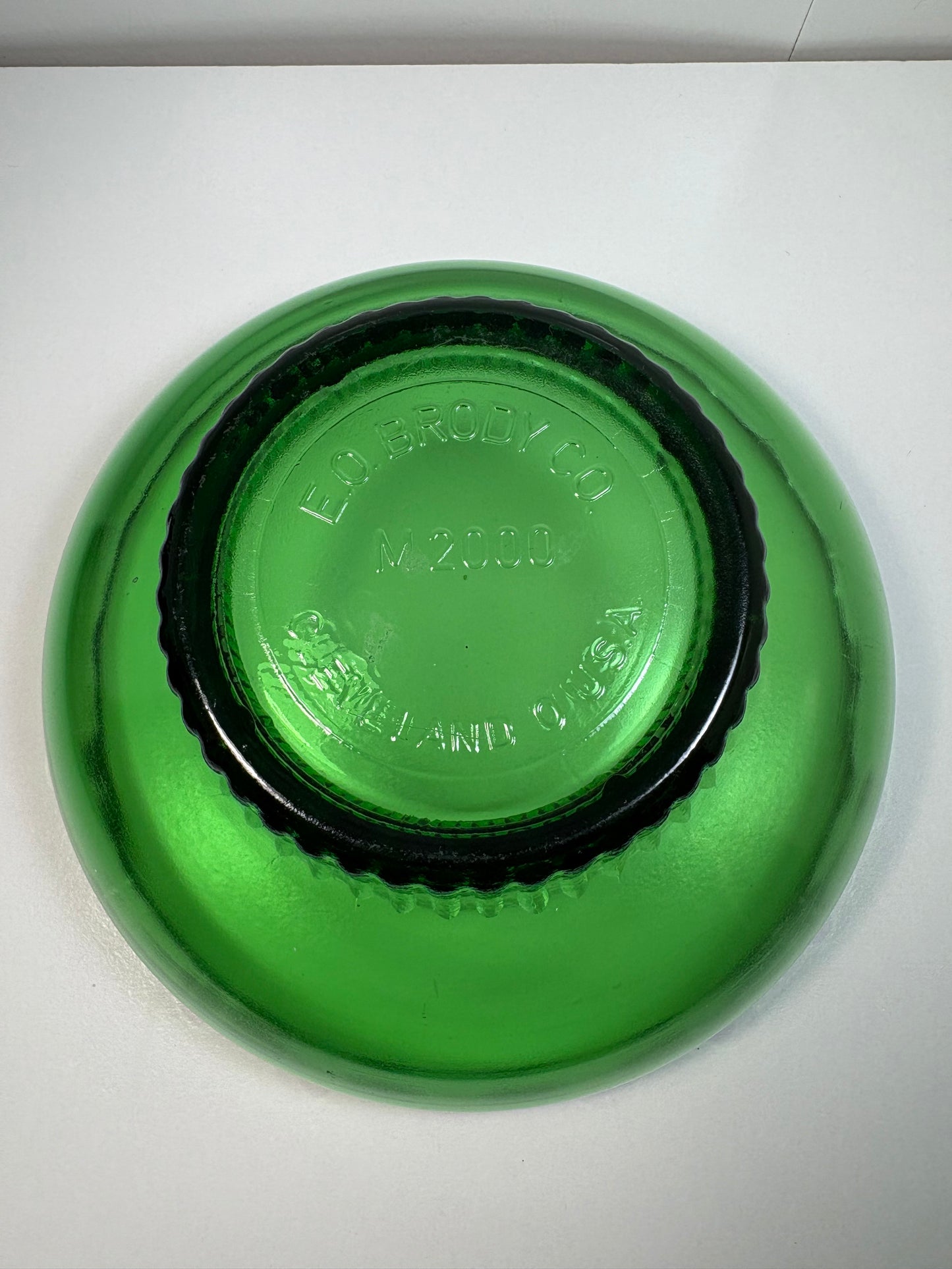 Vintage E.O. Brody Co. Emerald Green Glass Bowl