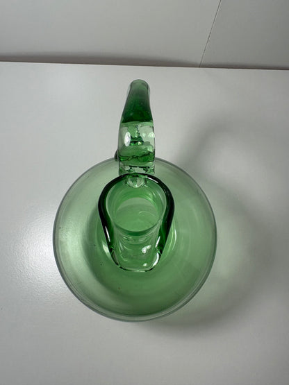 Vintage Green Glass Pitcher