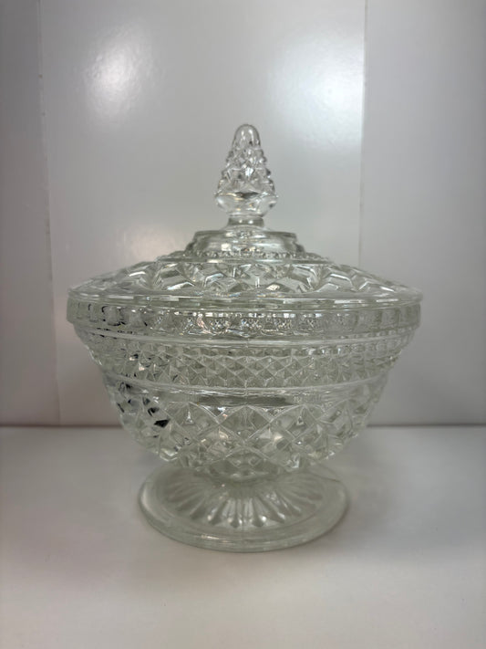 Vintage Crystal Glass Candy Dish