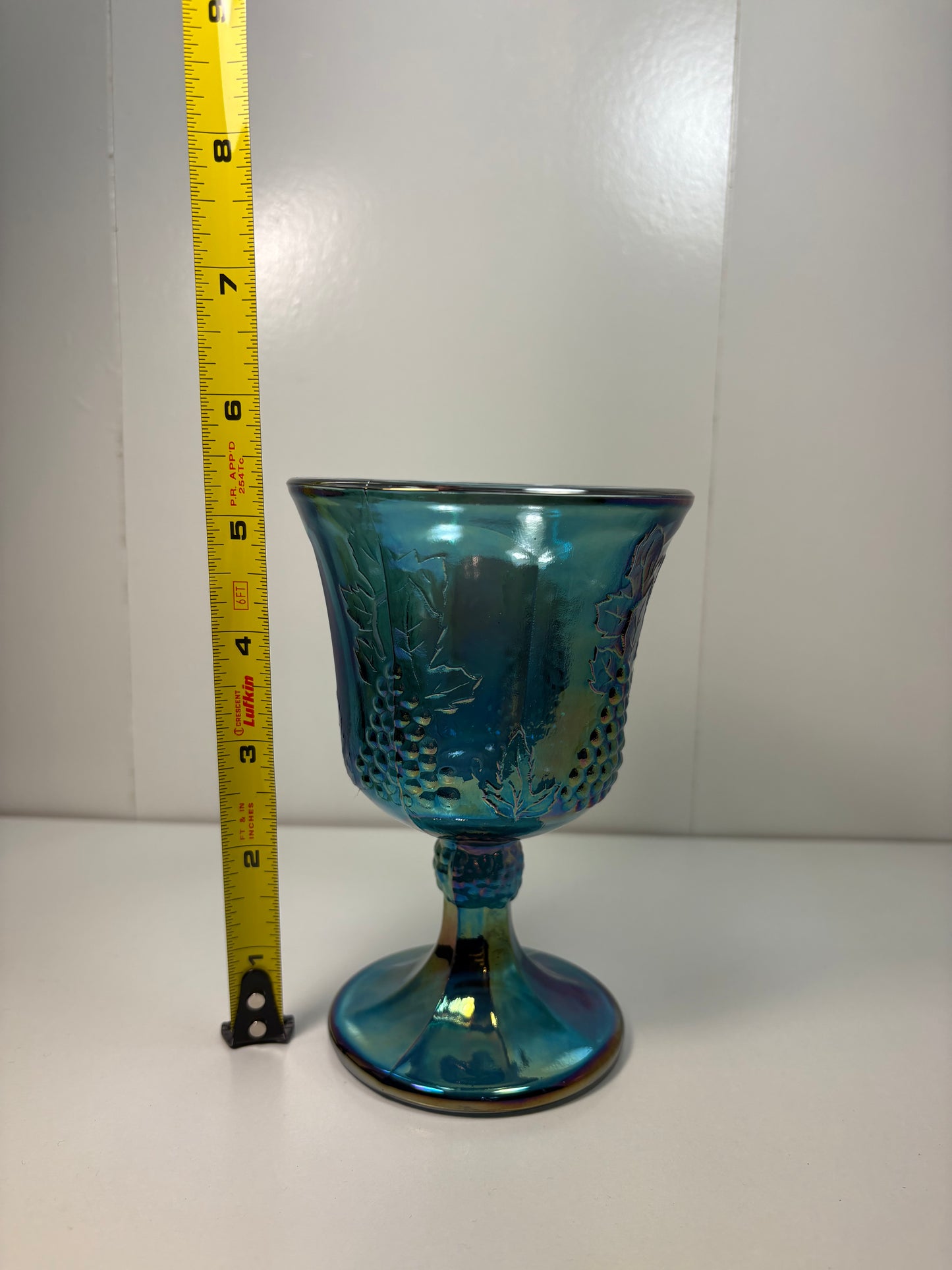Vintage Indiana Glass "Harvest" pattern Carnival Glass Goblet
