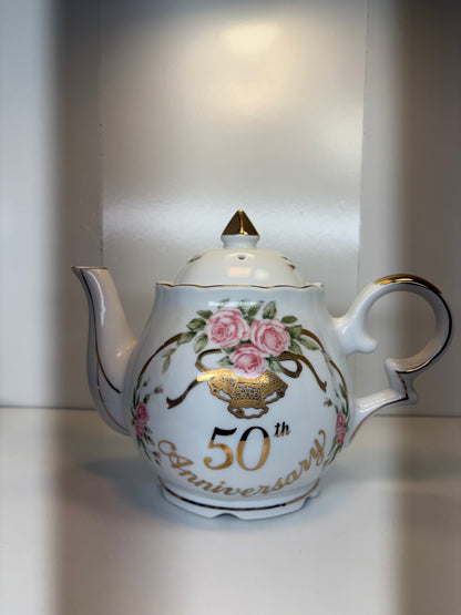 Lefton 50th Anniversary Musical Teapot