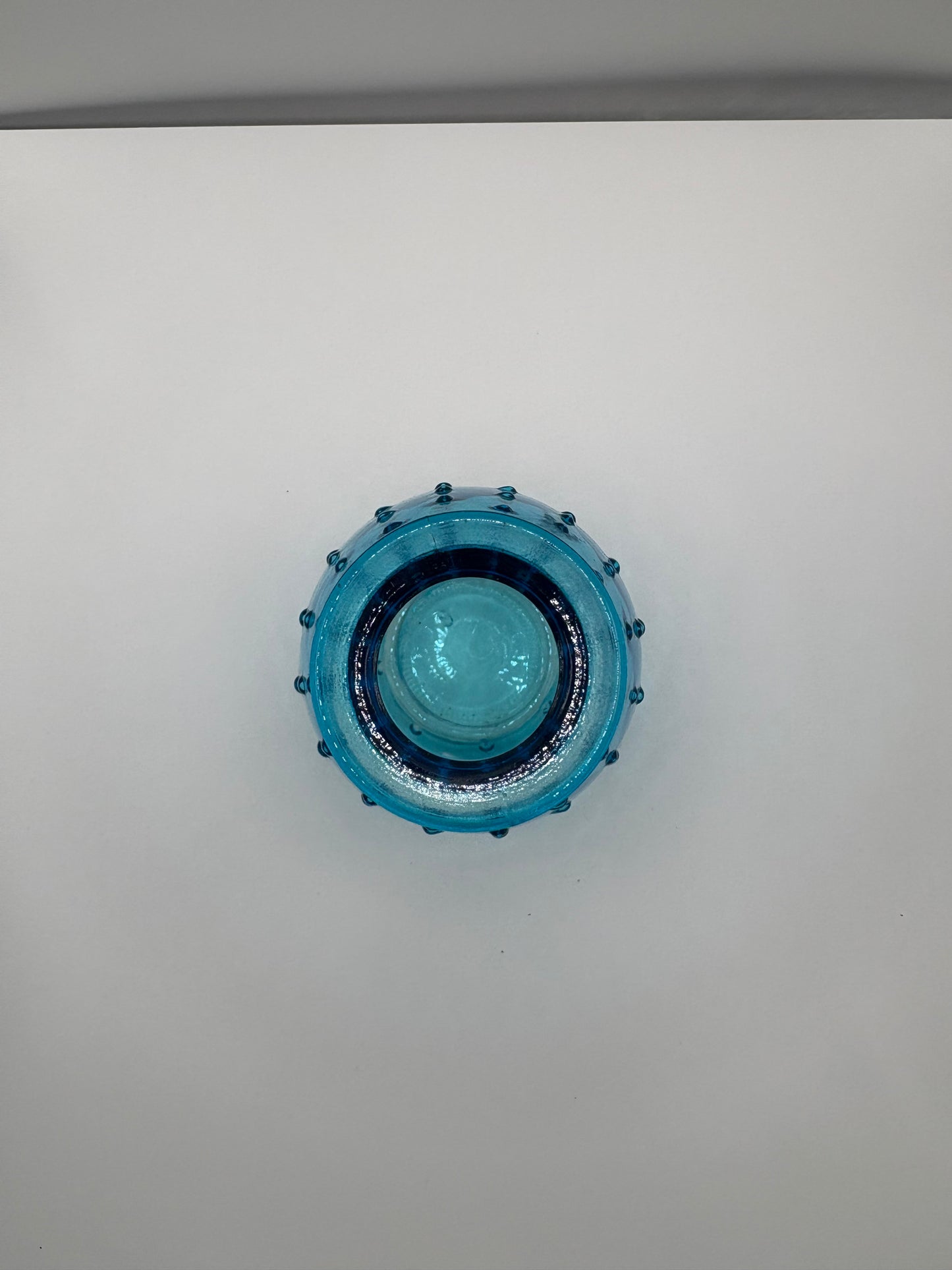 Blue Glass Hobail Bud Vase