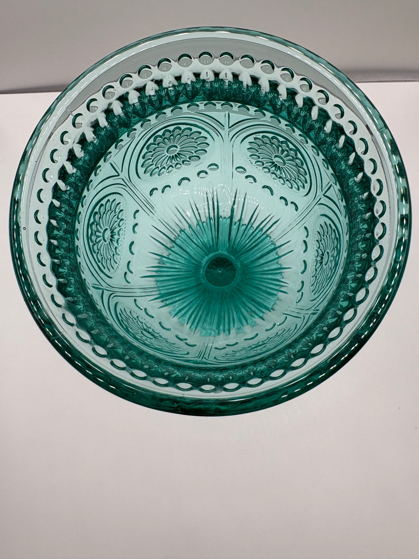 Pioneer Women Adeline 12 Ounce Footed Glass Goblet in Turquoise