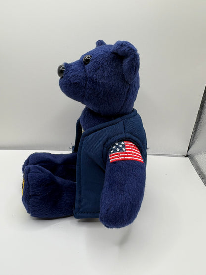 Collectable Blue Plush Bear with FBI/DOJ Embroidered Patches