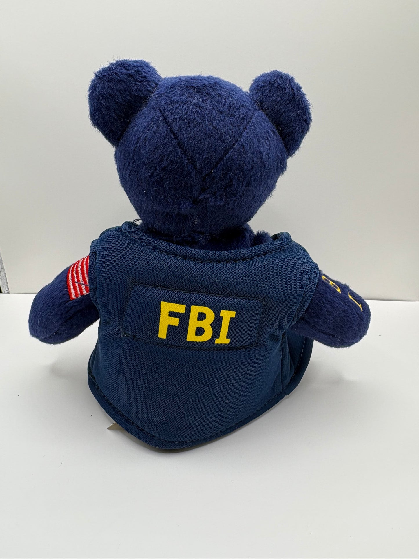 Collectable Blue Plush Bear with FBI/DOJ Embroidered Patches