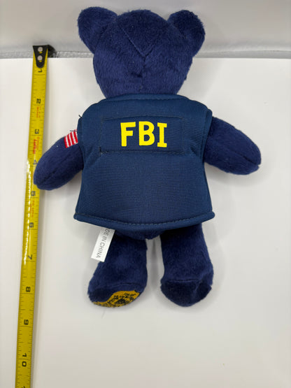 Collectable Blue Plush Bear with FBI/DOJ Embroidered Patches