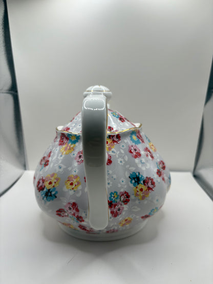 Gracie China Bone China Teapot with Floral Pattern