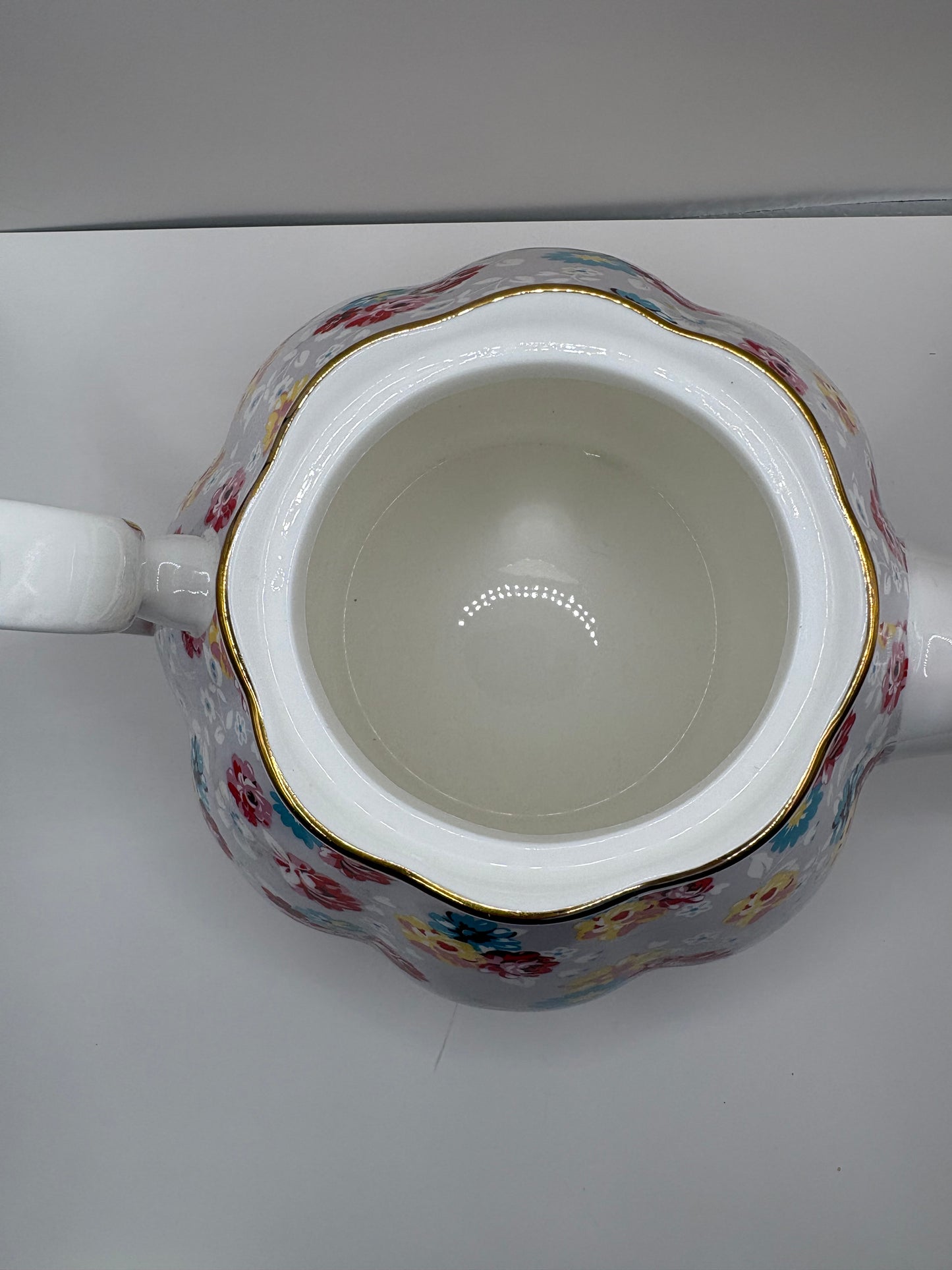 Gracie China Bone China Teapot with Floral Pattern