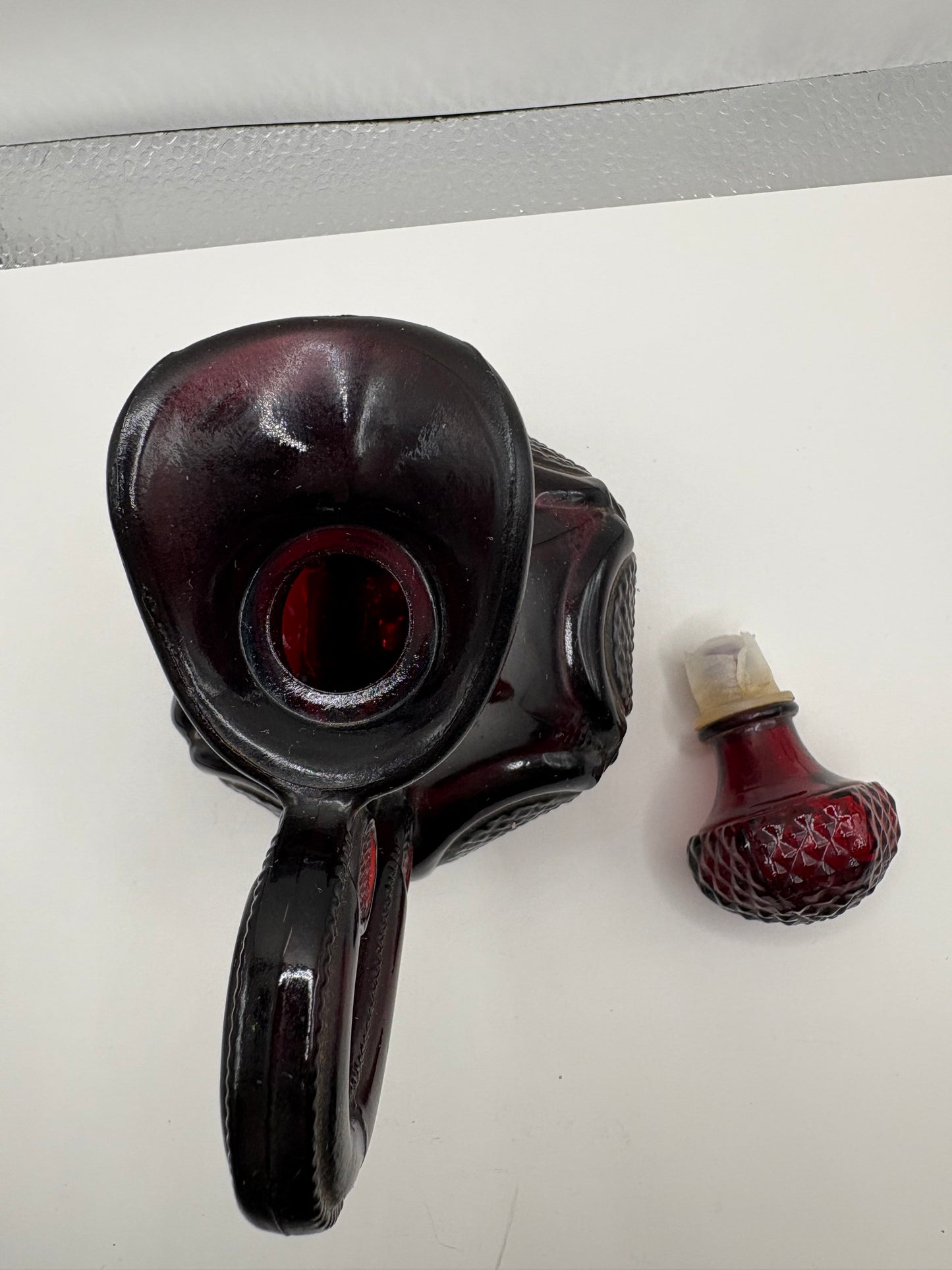 Lot of 3 Vintage Avon 1876 Cape Cod Ruby Red Glass Items