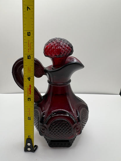 Lot of 3 Vintage Avon 1876 Cape Cod Ruby Red Glass Items