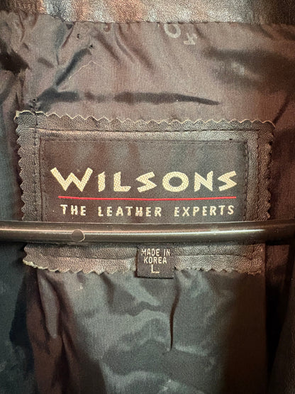 Vintage Wilsons Leather Black Leather Trench Coat