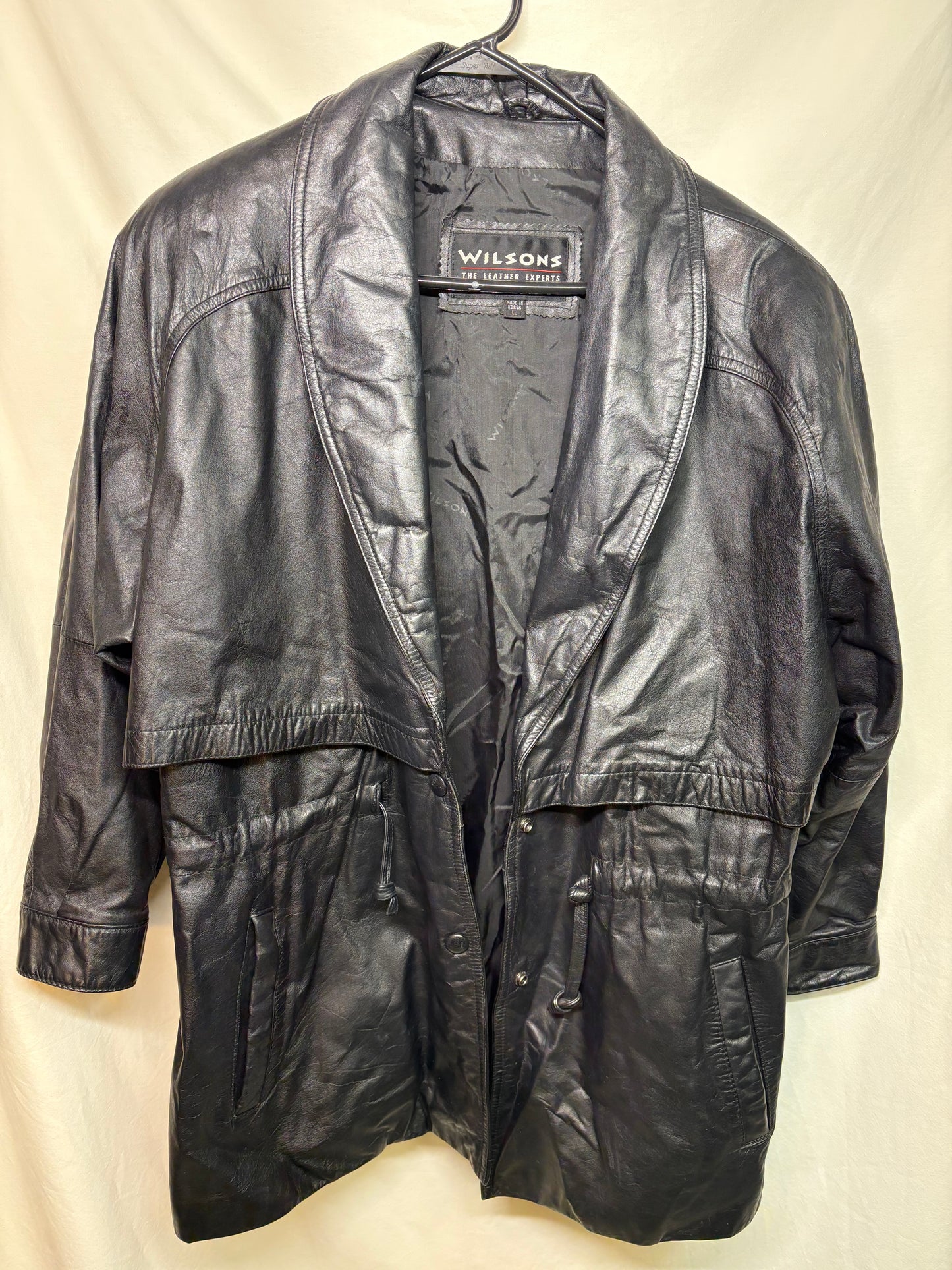 Vintage Wilsons Leather Black Leather Trench Coat