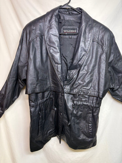 Vintage Wilsons Leather Black Leather Trench Coat