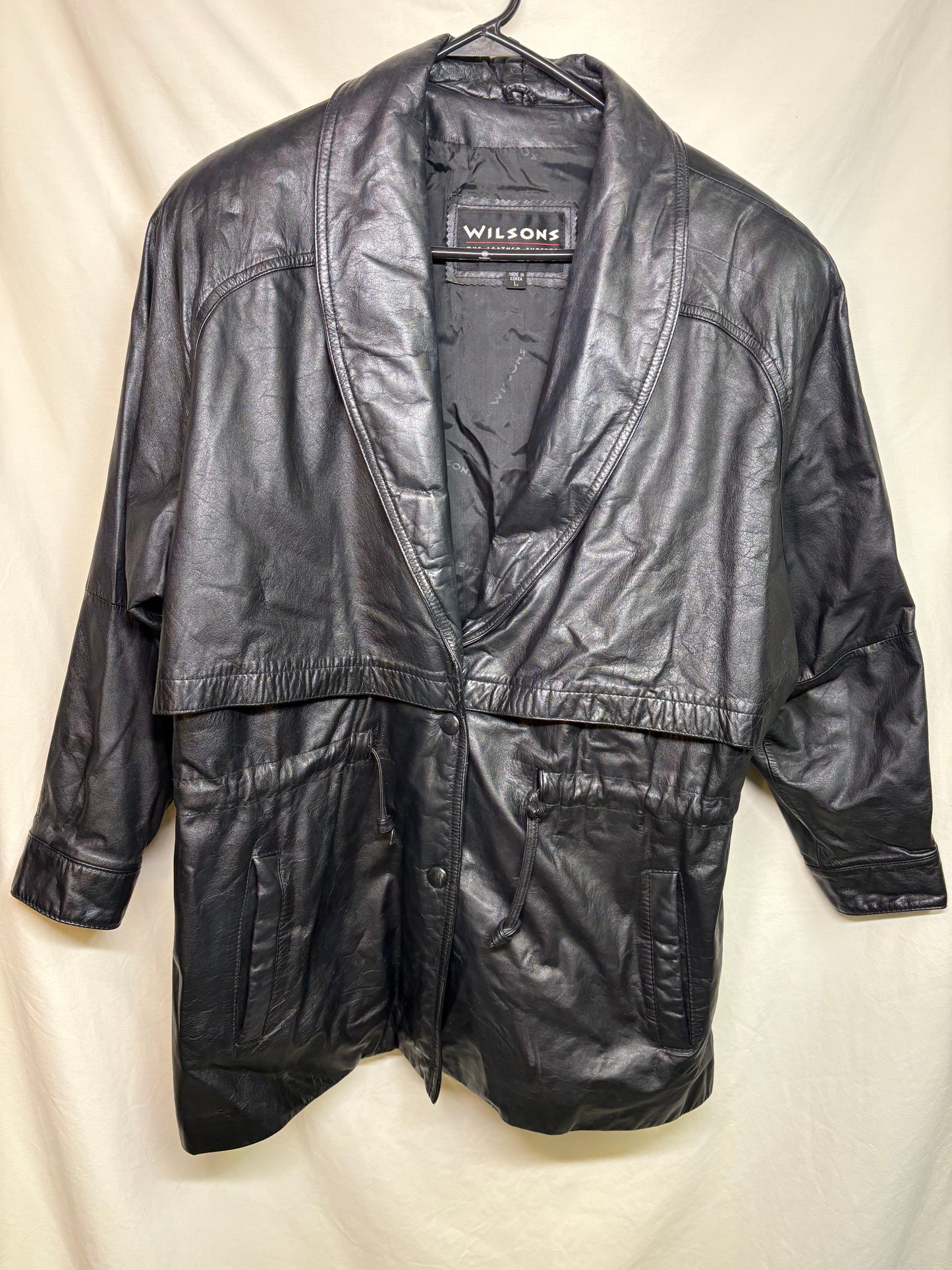 Vintage Wilsons Leather Black Leather Trench Coat