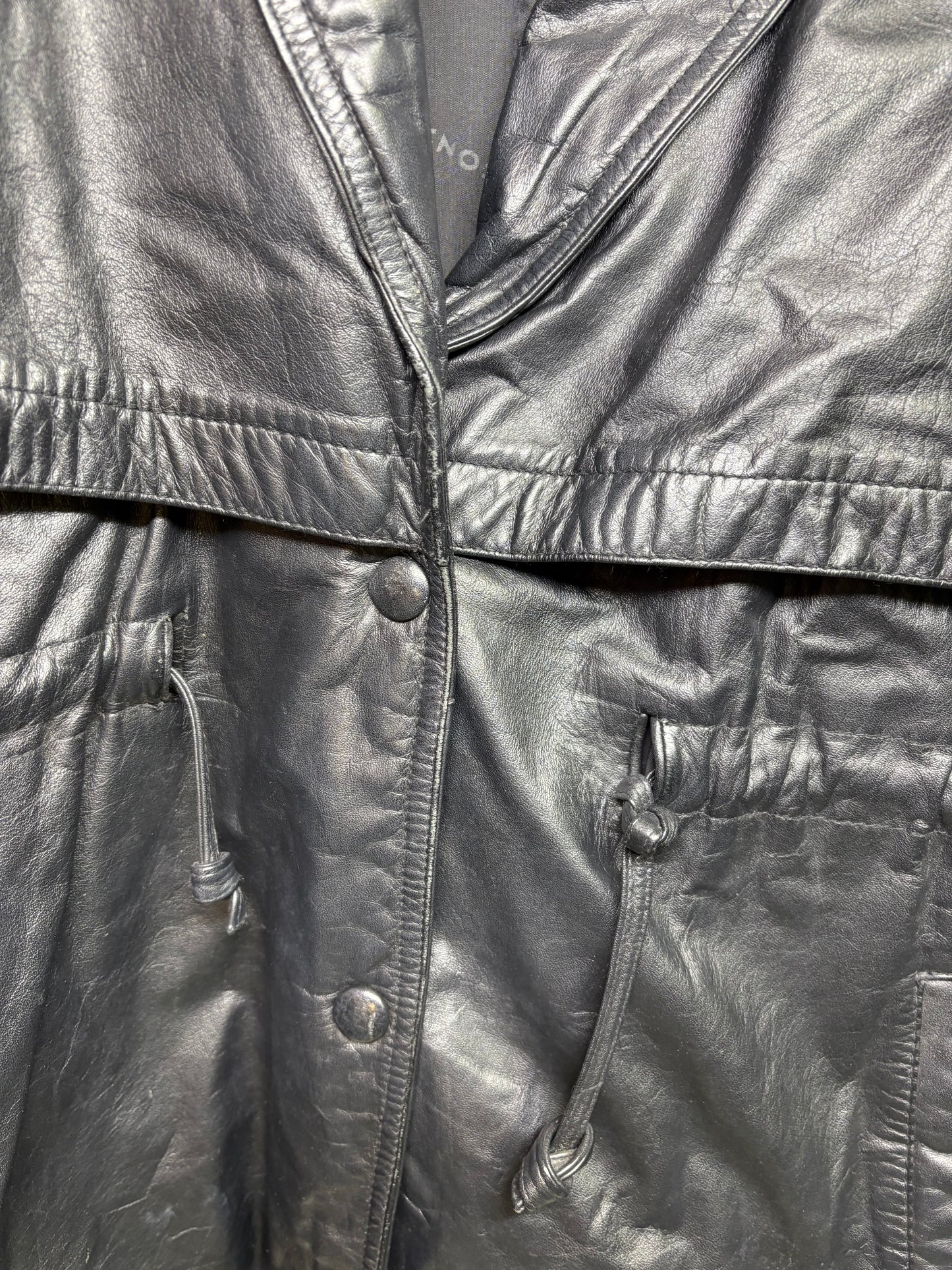 Vintage Wilsons Leather Black Leather Trench Coat