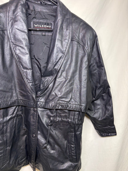 Vintage Wilsons Leather Black Leather Trench Coat