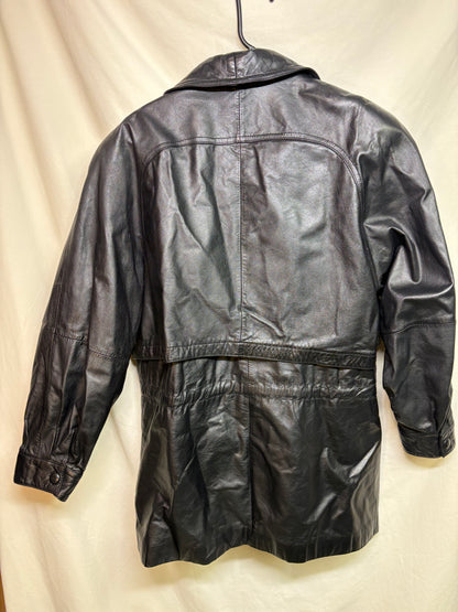 Vintage Wilsons Leather Black Leather Trench Coat