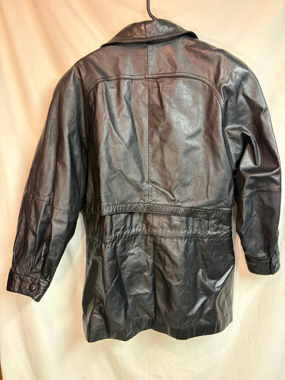 Vintage Wilsons Leather Black Leather Trench Coat
