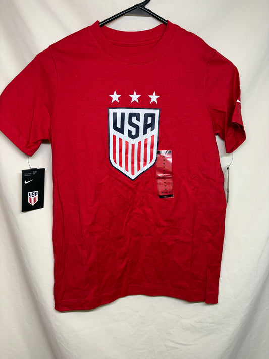 New Men's Red Nike U.S. National Soccer Team Crest Shirt