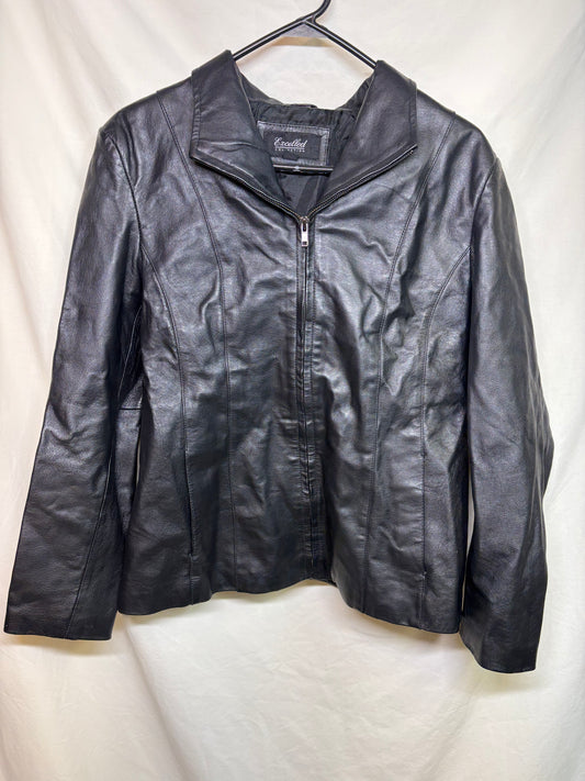 Women's Excelled Collection Black Leather Jacket