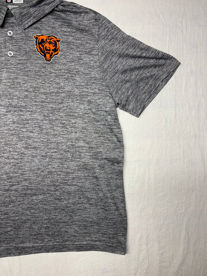 Men's NFL Team Apparel Chicago Bears Chest Logo Gray Short Sleeve Polo Size XXL