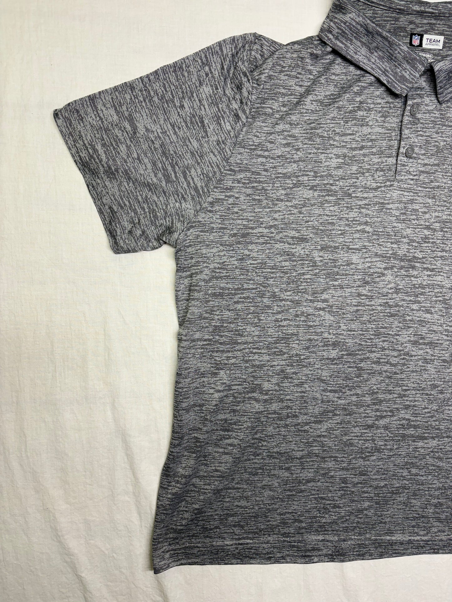 Men's NFL Team Apparel Chicago Bears Chest Logo Gray Short Sleeve Polo Size XXL