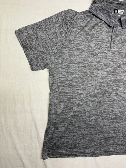 Men's NFL Team Apparel Chicago Bears Chest Logo Gray Short Sleeve Polo Size XXL