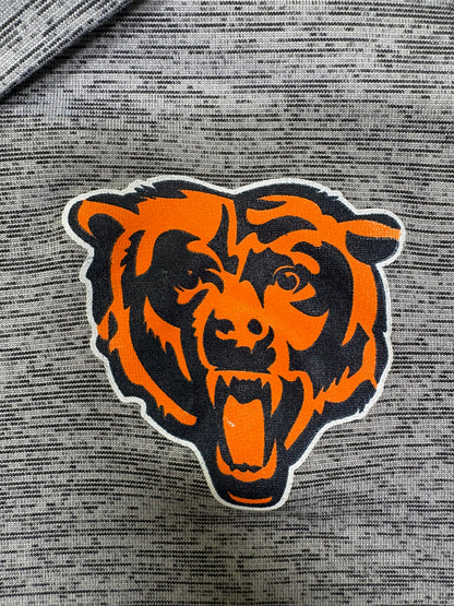 Men's NFL Team Apparel Chicago Bears Chest Logo Gray Short Sleeve Polo Size XXL
