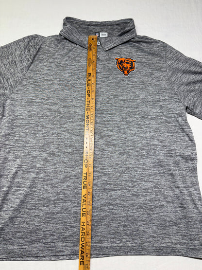 Men's NFL Team Apparel Chicago Bears Chest Logo Gray Short Sleeve Polo Size XXL