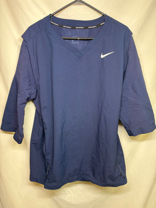 Men's Navy Blue Nike Baseball 3/4 Sleeve Pullover Wind Shirt
