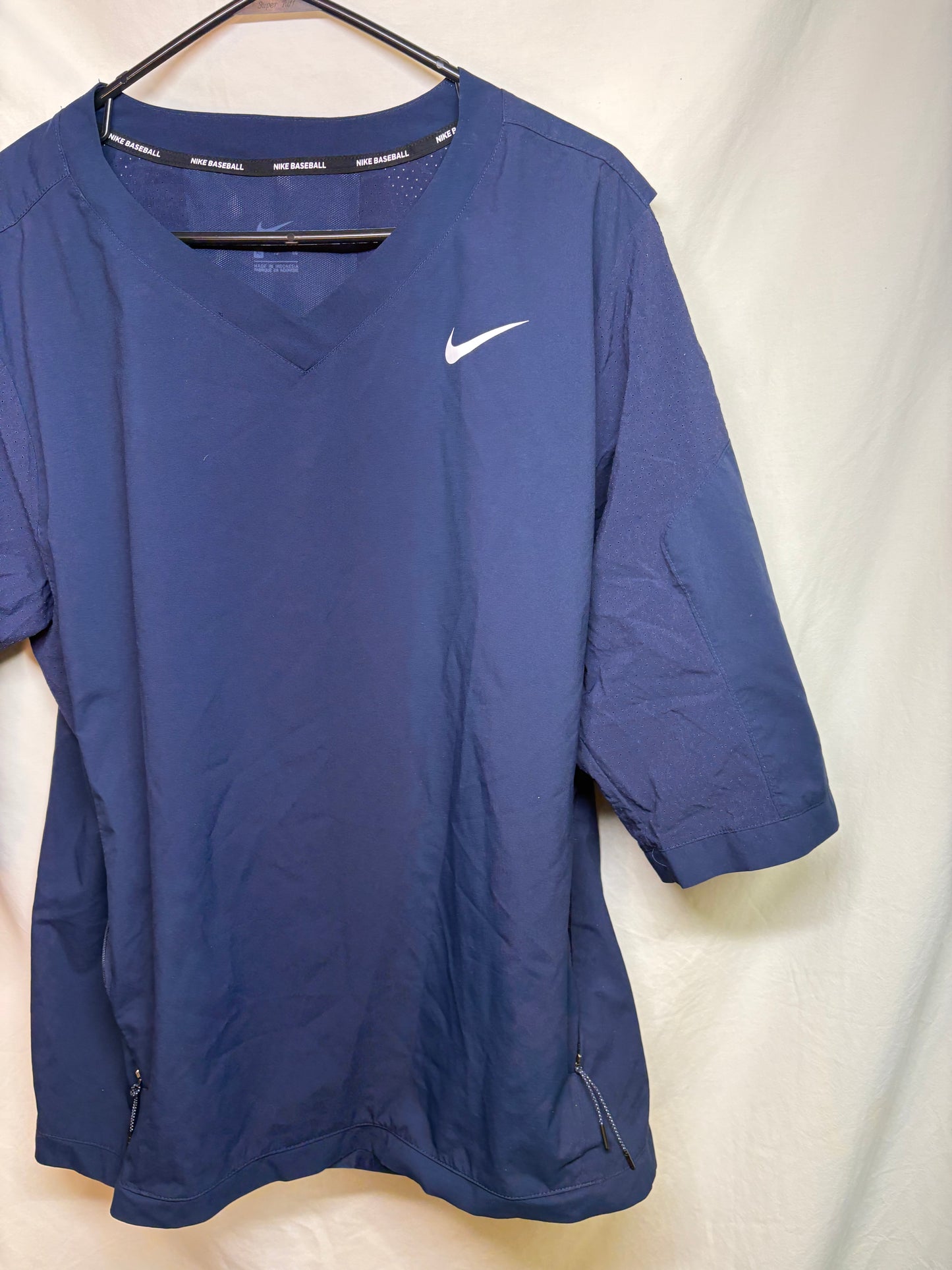 Men's Navy Blue Nike Baseball 3/4 Sleeve Pullover Wind Shirt