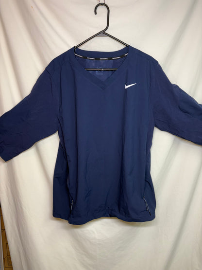 Men's Navy Blue Nike Baseball 3/4 Sleeve Pullover Wind Shirt