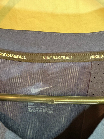 Men's Navy Blue Nike Baseball 3/4 Sleeve Pullover Wind Shirt