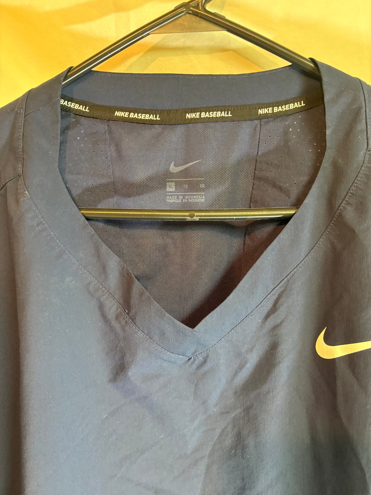 Men's Navy Blue Nike Baseball 3/4 Sleeve Pullover Wind Shirt