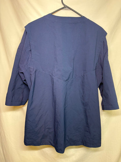 Men's Navy Blue Nike Baseball 3/4 Sleeve Pullover Wind Shirt